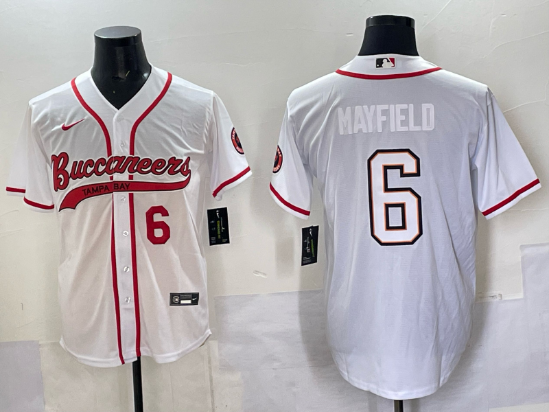 Men Tampa Bay Buccaneers #6 Mayfield white 2025 Nike NFL JERSEY 002->milwaukee brewers->MLB Jersey